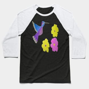 Hummingbird and Flowers Baseball T-Shirt